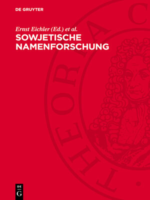 cover image of Sowjetische Namenforschung